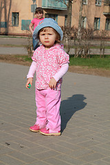 Image showing little girl play on walk