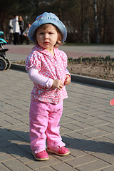 Image showing little girl play on walk