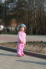 Image showing little girl walk