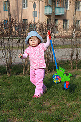 Image showing little girl play on walk