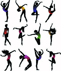 Image showing  Dance girl ballet silhouettes vector
