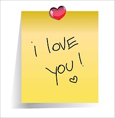 Image showing love you paper note