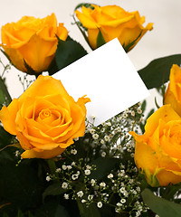 Image showing Yellow roses and card 5