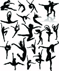 Image showing Set Dance girl ballet silhouettes