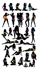 Image showing Bikini girls silhouette - vector