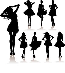 Image showing vector set of various beautiful girls