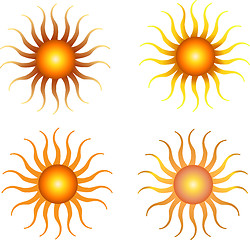 Image showing set of sun vector