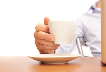 Image showing businessman with a cup of tea 