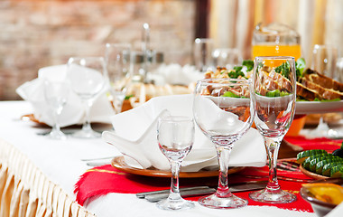 Image showing catering food table set decoration