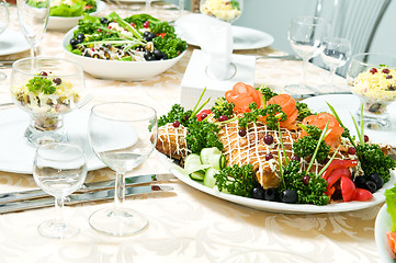 Image showing catering table set decoration