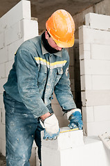 Image showing construction mason worker bricklayer