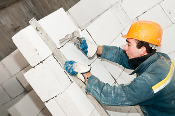 Image showing construction mason worker bricklayer