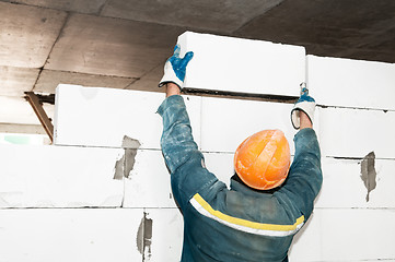 Image showing construction mason worker bricklayer