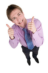 Image showing Smiley guy with thumbs up hands