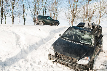 Image showing winter car crash accident