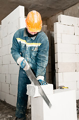 Image showing construction mason worker bricklayer