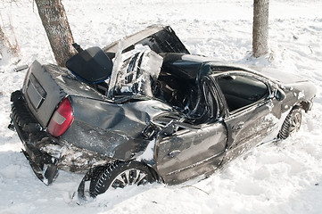 Image showing winter car crash accident