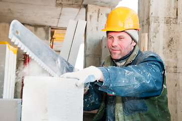 Image showing construction mason worker bricklayer