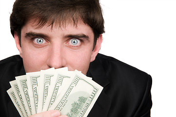 Image showing businessman with dollars money
