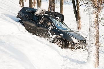 Image showing winter car crash accident