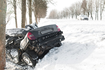 Image showing winter car crash accident