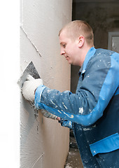 Image showing Plasterer at work