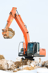 Image showing excavator loader at winter works