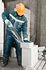 Image showing construction mason worker bricklayer