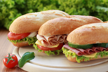 Image showing Three Sandwiches