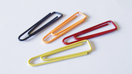 Image showing colored paper clips