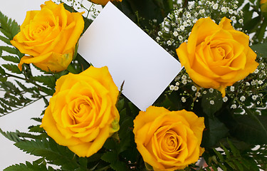 Image showing Yellow roses and card 4