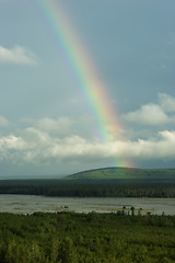 Image showing cloudy day rainbow