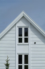 Image showing Detail of white wooden house