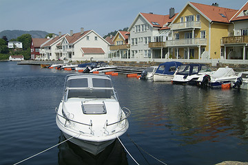 Image showing Boats and water-front houses