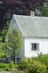 Image showing White, wooden villa