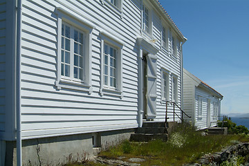 Image showing Old traditional houses by the sea