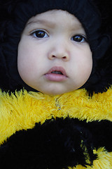 Image showing close-up of girl dressed like a bee