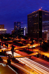 Image showing Timelapse Image of Los Angeles freeways at sunset