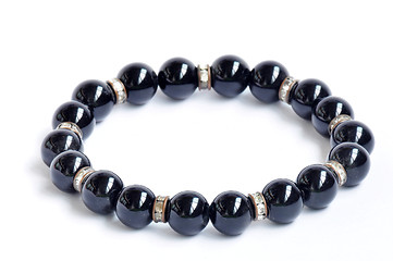 Image showing Bracelet of black pearls