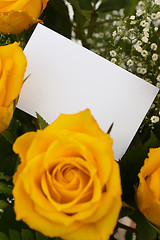 Image showing Yellow roses and card 2