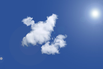 Image showing Abstract clouds in the form of a bird in the blue sky