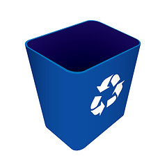 Image showing Recycle waste blue can