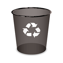 Image showing Black recycle can