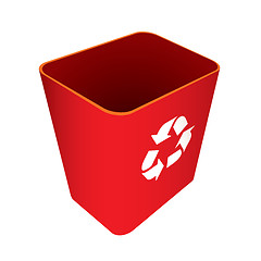 Image showing Recycle waste red can