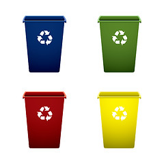 Image showing Plastic recycle trash can