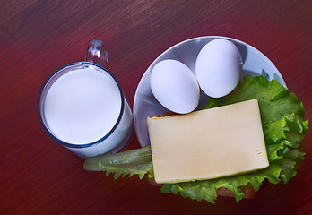 Image showing Dairy produce foodstuffs. Shot in a studio. 2