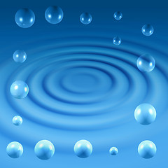 Image showing abstract background with air bubbles and waves