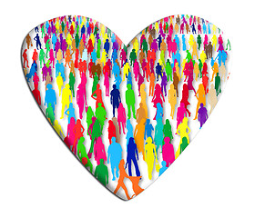 Image showing Group of people in a heart