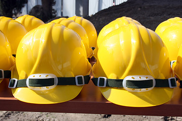 Image showing Bunch of helmets