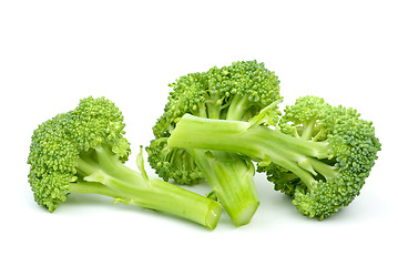 Image showing Three broccoli pieces